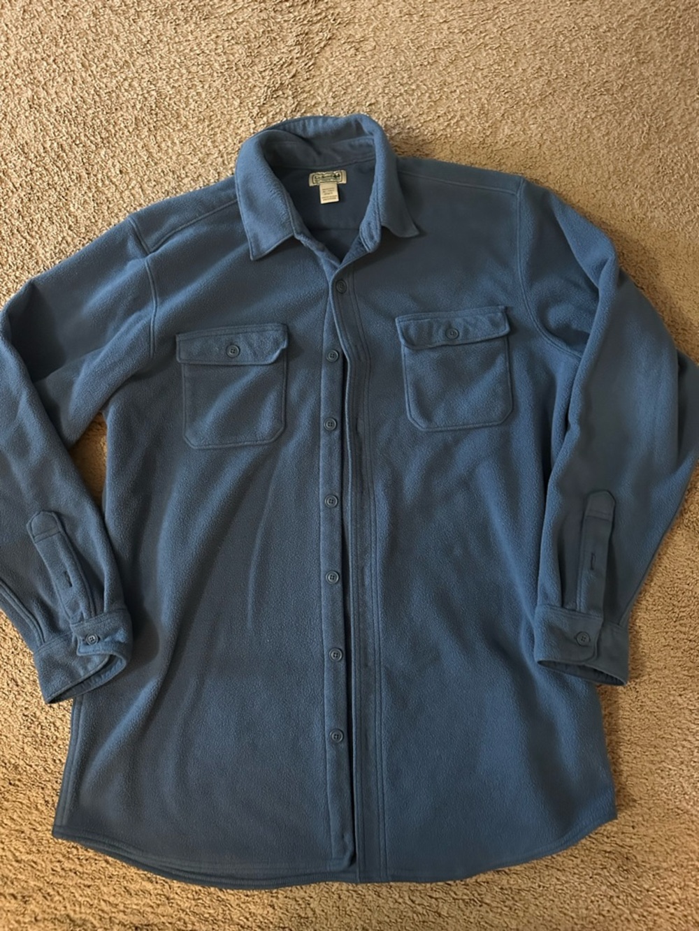 L.L.Bean Men’s Fleece Button Up Jacket/Shacket Pockets Size XL Tall Blue